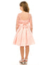 Just Kids Girls Satin Dress with Rhinestone Belt and Sheer Embroidered Bolero, Sizes 4-14 - SophiasStyle.com